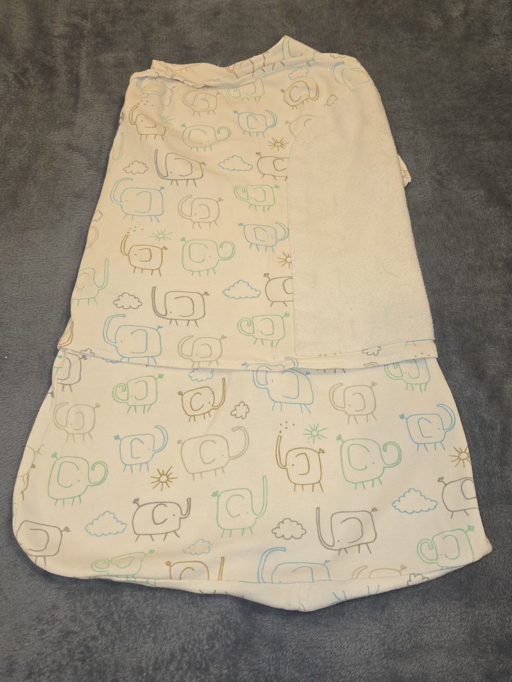 Halo White Sleep Sack Swaddle  Elephant Print